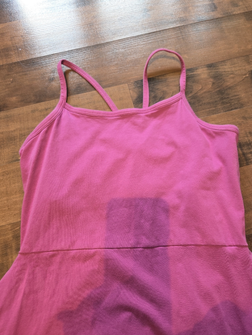 Pact Organic Cotton Fit & Flare [Small] Midi Dress Built In Bra Rose Pink - Picture 5 of 9